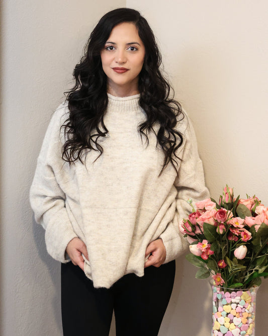 Nude Sweater w/Mock Neck