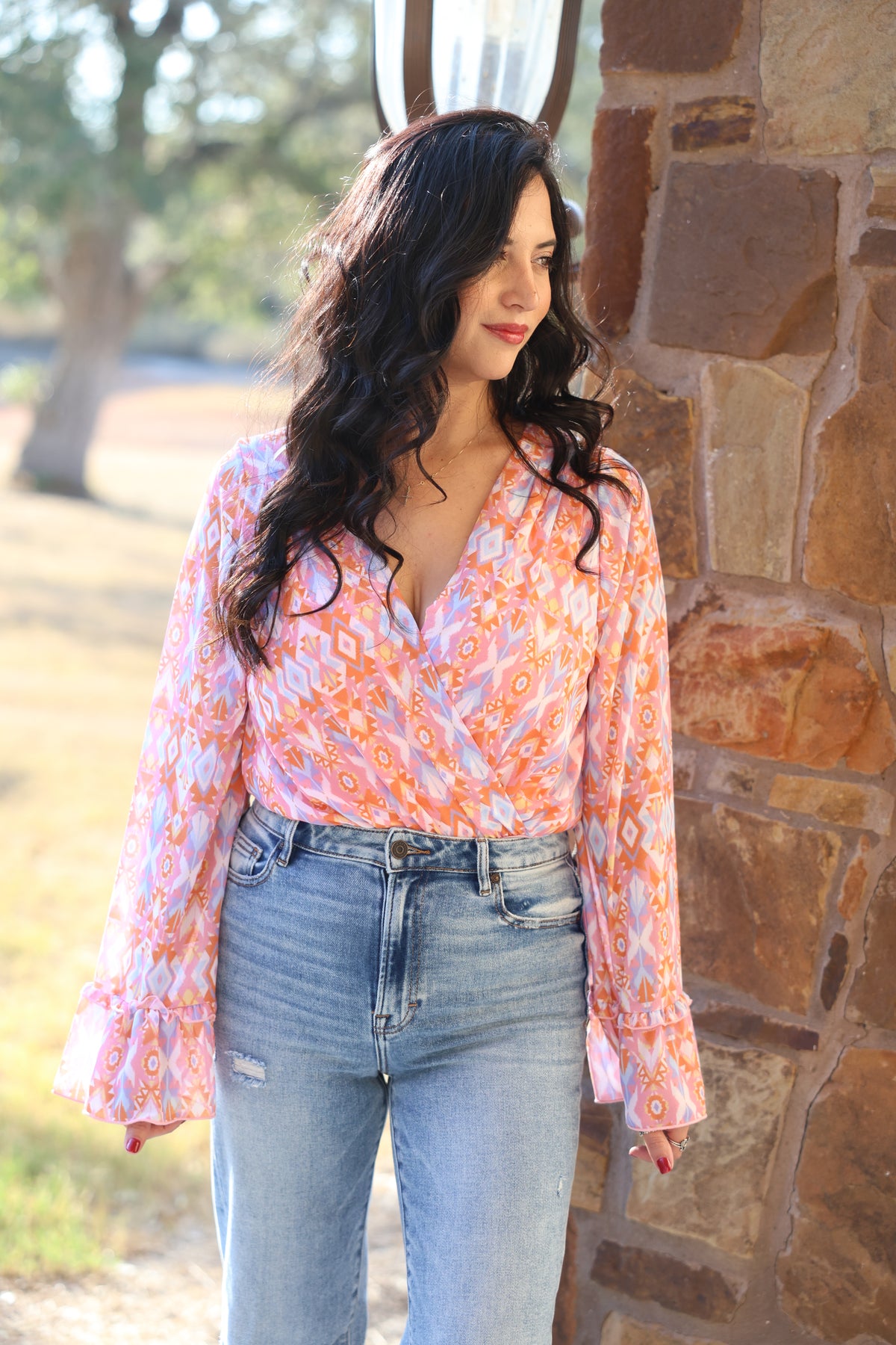 Pink and Orange Groovy Bodysuit