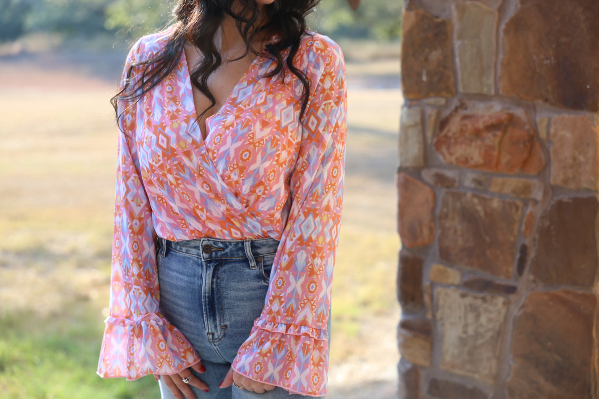 Pink and Orange Groovy Bodysuit